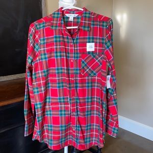 Old Navy Red Plaid Button Down Shirt